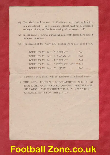 Italy v The Army FA Touring X1 1945 - Matt Busby - SE Italy