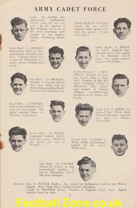 Royal Army Cadet Force v Boys Club 1951 - Junior Cup Final