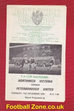 Northwich Victoria v Peterborough United 1976