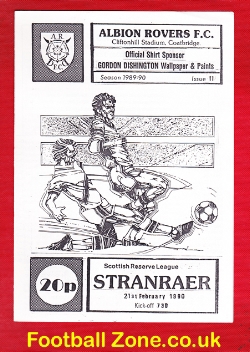 Albion Rovers v Stranraer 1990 – Reserves