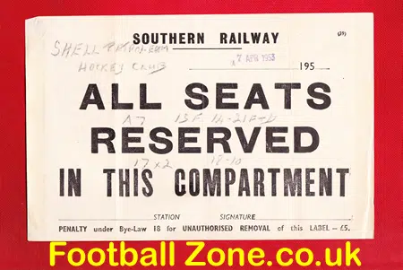 London Mens Hockey Tournament Special Memorabilia Brussels 1953