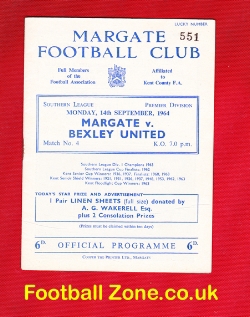 Margate v Bexley United 1964