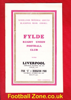 Fylde Rugby v Liverpool 1956 – plus Broughton Park