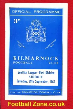 Kilmarnock v Airdrieonians Airdrie 1962