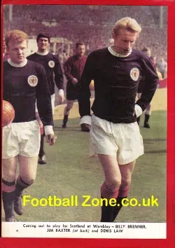 Manchester United Denis Law + Bobby Charlton Signed Picture 60s