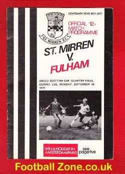 St Mirren v Fulham 1977 – George Best Played for Fulham