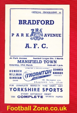 Bradford Park Avenue v Mansfield Town 1956