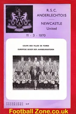 RSC Anderlecht v Newcastle United 1970 - Fairs Cup Belgium