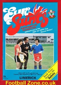 Southampton v Limerick 1981 – UEFA