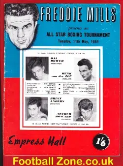 Boxing Programme All Star inc Brian Anders v Arthur Howard 1954