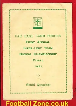 Far East British Army Forces Boxing Programme Singapore 1951