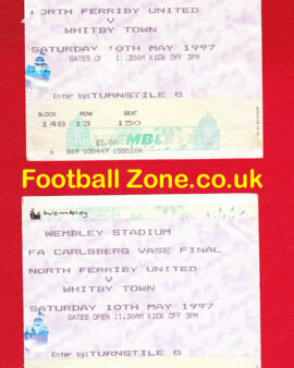 Whitby Town v North Ferriby United 1997 – FA Vase Final + Ticket