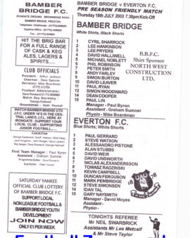 Bamber Bridge v Everton 2002 – Pre Season Friendly