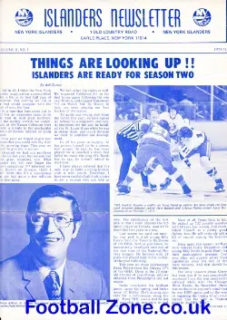 New York Islanders Ice Hockey Newsletter 1973 - 1974