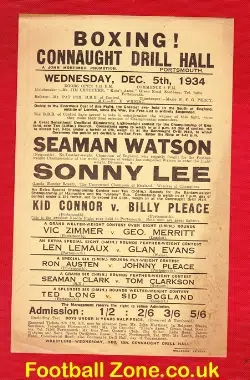 Boxing – Seaman Watson v Sonny Lee – Flyer – Programme 1934