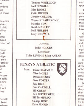 Falmouth Town v Penryn Athletic 1982 – George Best Match