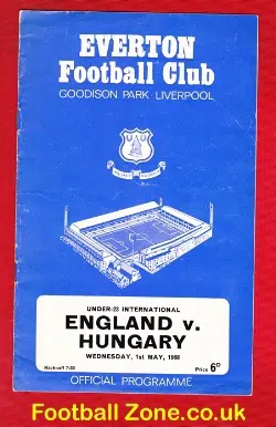 England v Hungary 1968 - Under 23 at Goodison Park Everton