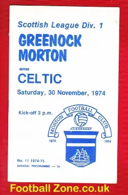 Greenock Morton v Glasgow Celtic 1974