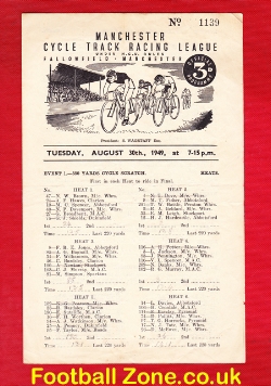 Manchester Cycle Track Racing Programme 1949