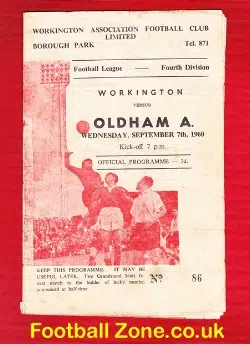 Workington v Oldham Athletic 1960