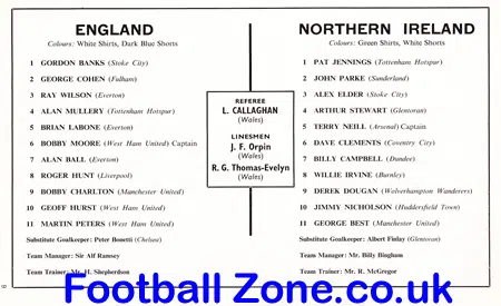 England v Ireland 1967
