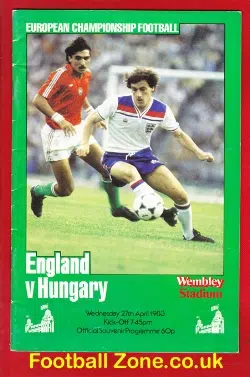 England v Hungary 1983