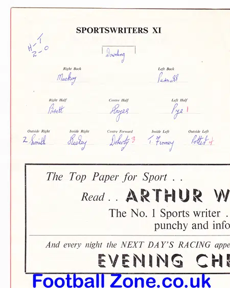 Showbiz X1 v Sports Writers X1 1962 – at Belle Vue Stadium