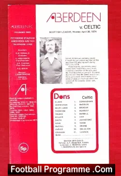 Aberdeen v Glasgow Celtic 1974