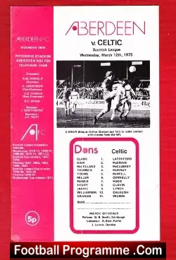 Aberdeen v Glasgow Celtic 1975