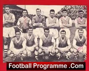 Arsenal Football Team Squad Picture Multi Signed 1950s - football memorabilia