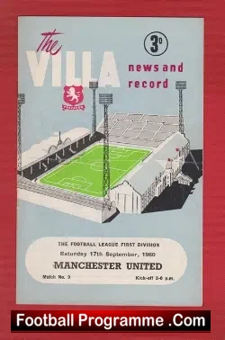 Aston Villa v Manchester United 1960 – Signed Man Utd Busby Babes