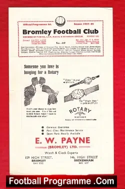 Bromley v Tooting Mitcham United 1955 – Friendly Match