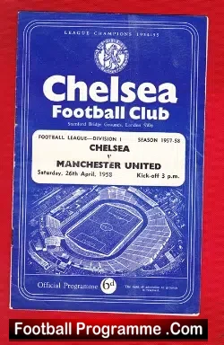 Chelsea v Manchester United 1958 - Munich Disaster Season - football programme