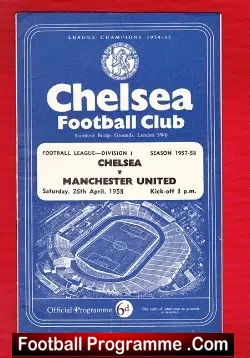 Chelsea v Manchester United 1958 - Munich Season 57/58 - football programme
