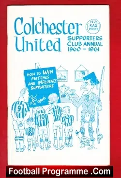 Colchester United Football Supporters Club Annual 1960 - 1961 - football memorabilia