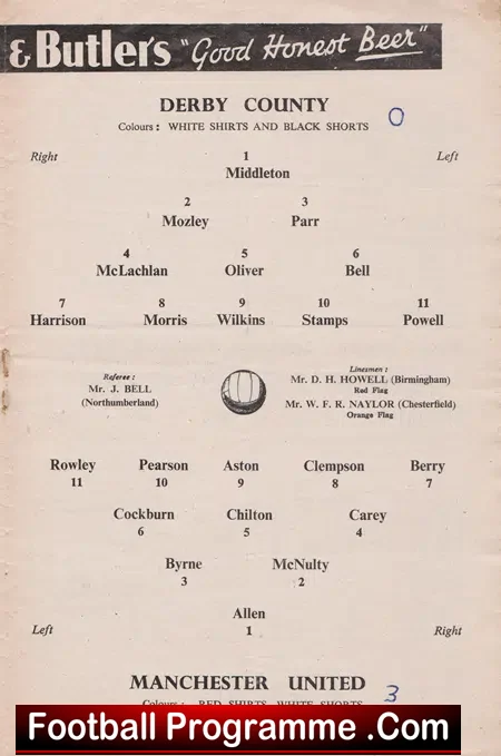 Derby County v Manchester United 1952