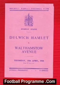 Dulwich Hamlet v Walthamstow Avenue 1948