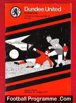 Dundee United v Glasgow Celtic 1974 - football programme