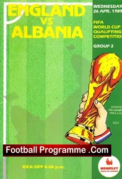 England v Albania 1989