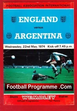 England v Argentina 1974 – Alec Lindsay Debut – Liverpool FC