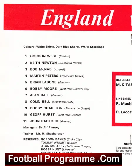 England v Bulgaria 1968