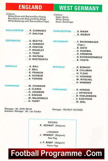 England v Germany 1975