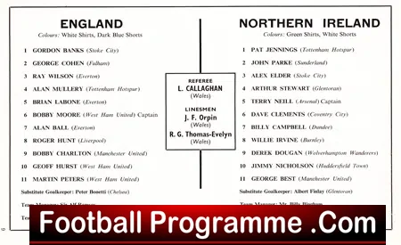England v Ireland 1967