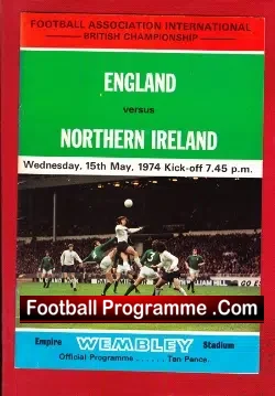 England v Northern Ireland 1974