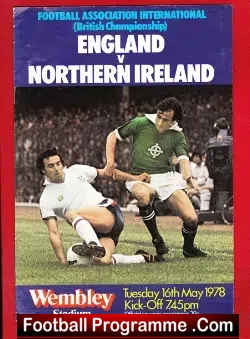 England v Northern Ireland 1978