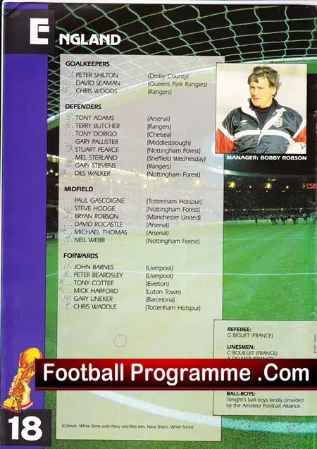 England v Sweden 1988