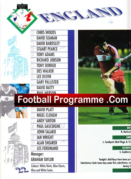 England v Turkey 1992