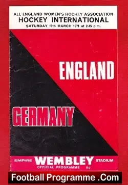 England Womens Hockey v Germany 1971 – Wembley Plus Ticket