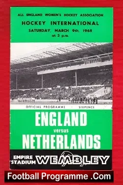 England Womens Hockey v Holland 1968 – Wembley Plus Ticket