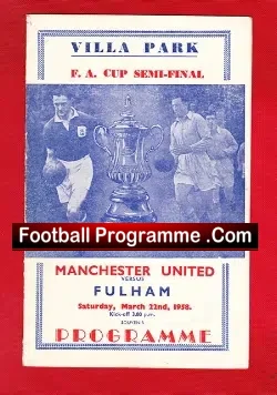 Fulham v Manchester United 1958 - FA Cup Semi Final - Pirate - football programme